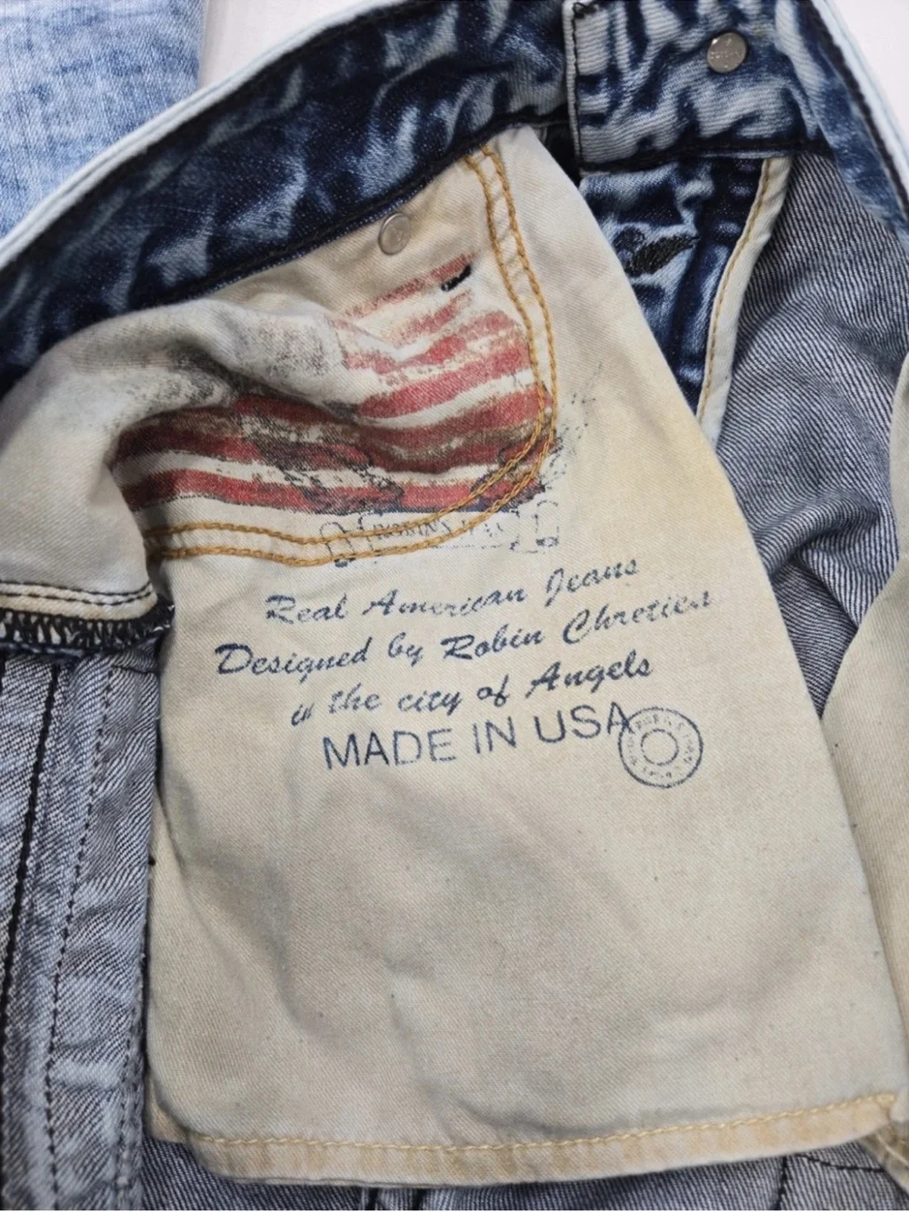 Robins Jeans Vintage Edition Long Flap Jeans Crystals 34